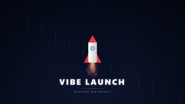Cartoon rocket launching into space for startup business concept