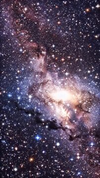 Vibrant Galactic Nebula with Glowing Stars in Deep Space - A breathtaking view of a vibrant galactic nebula illuminated by countless glowing stars in the deep expanse of space.