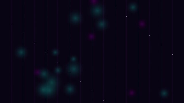 Abstract glowing dots and lines on dark background