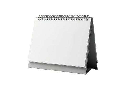 Blank white desk calendar for notes and planning isolated on transparent background