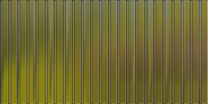 Abstract background texture glass in ribbed fluted pattern of vertical line green olive nature surface design light fresh lime blur modern