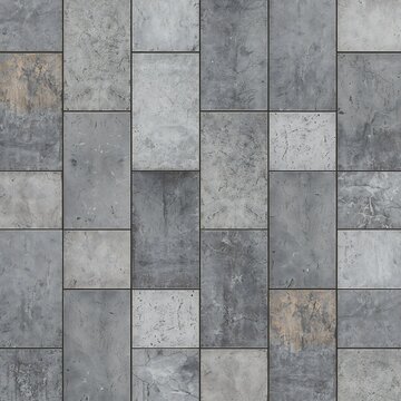 Grey concrete rectangular tile wall background with concrete background construction architecture material