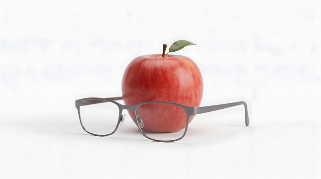 Apple and Eyeglasses Representing Temptation and Self-Control