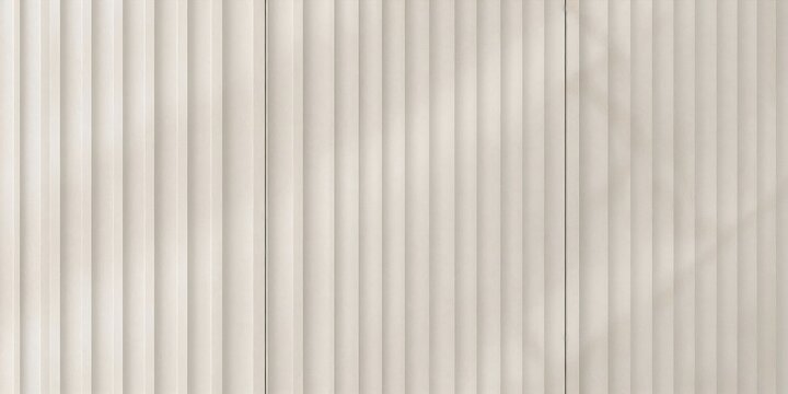 Vertical fluted panel wall texture in light beige color with vertical background interior architecture cladding
