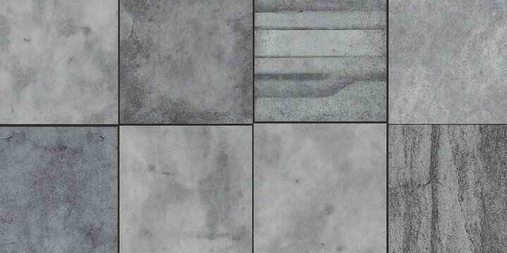 Textured gray industrial concrete tile floor grid pattern with concrete industrial background construction