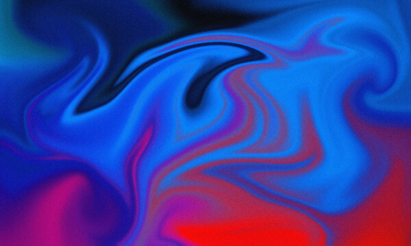 Abstract background with flowing liquid paint texture in vibrant shades of blue purple and red colors