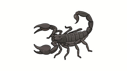 Black Scorpion Vector Illustration Isolated on White Background