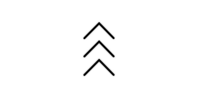 Animated triple arrow up minimalist swipe up for social media and ui animation motion