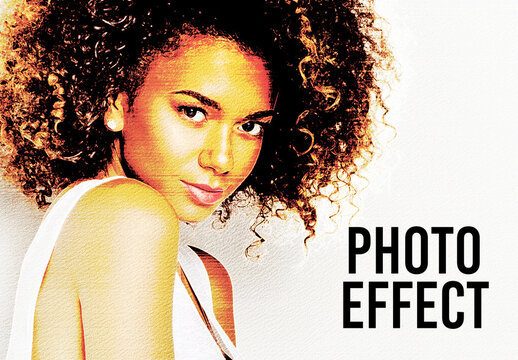 Creative Portrait Photo Effect with Textured Art Style and Typography