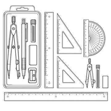 geometry set, geometry tools, geometry, math tools, school supplies, measuring tools, ruler, protractor, compass, triangle ruler, set square, stationery, education, mathematics, geometry instruments, 