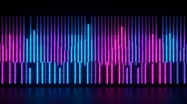 Vertical Neon Equalizer Bars