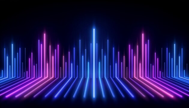 Symmetric Neon Equalizer Bars
