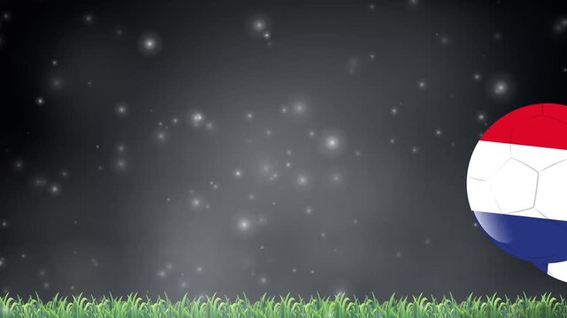 Animated Soccer Balls with National Flag Patterns Bouncing on Grass