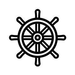 Minimalist nautical ship rudder vector icon © alexandre