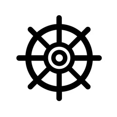 Minimalist nautical ship rudder vector icon © alexandre