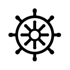 Minimalist nautical ship rudder vector icon © alexandre