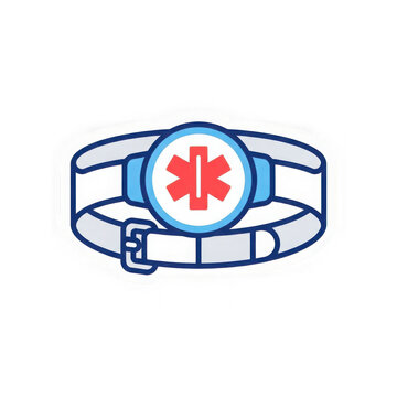 Medical alert symbol belt isolated on transparent background
