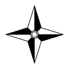 Shuriken icon. Japanese traditional weapon icon shuriken for ninja weapons with simple and modern design © Guntur