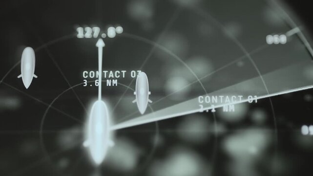 active sonar tracks several contacts by bearing