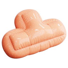 Fototapeta premium Inflatable Puffy Peach Pink Arch Marble Terrazzo Pattern Object,3d Rendering.