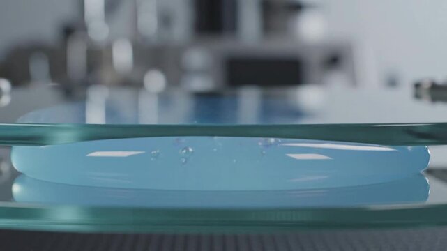 Close-Up Macro Shot of Pet Conditioner Gel Being Pressed with Blue Consistency Ideal for Pet Grooming and Personal Care Products
