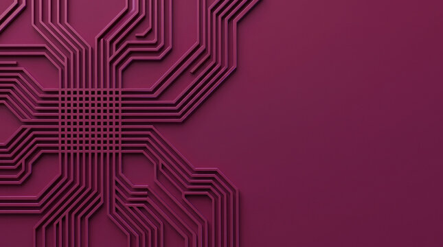 Circuit board pattern on a solid background with copy space for technology concepts