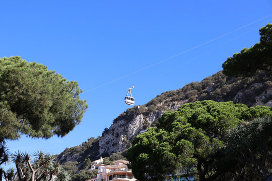 View of the Gibraltar Cable Car from the Botanical Gardens