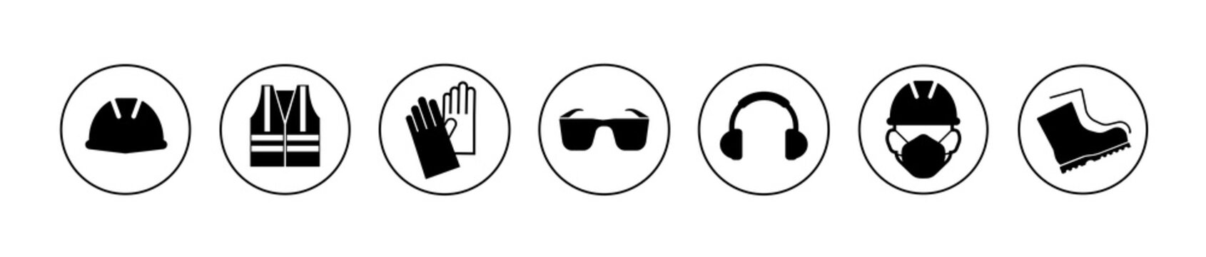 vector illustration of a set of safety work