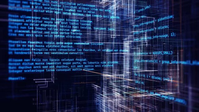 Futuristic Digital Coding and Software Development Matrix Background