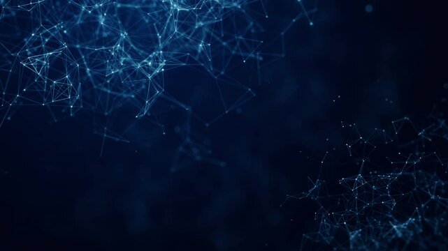 Abstract Digital Network Technology Background with Glowing Data Connections and Copy Space