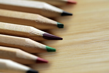 Obraz premium close up of colored pencils. Back to school. Education. 