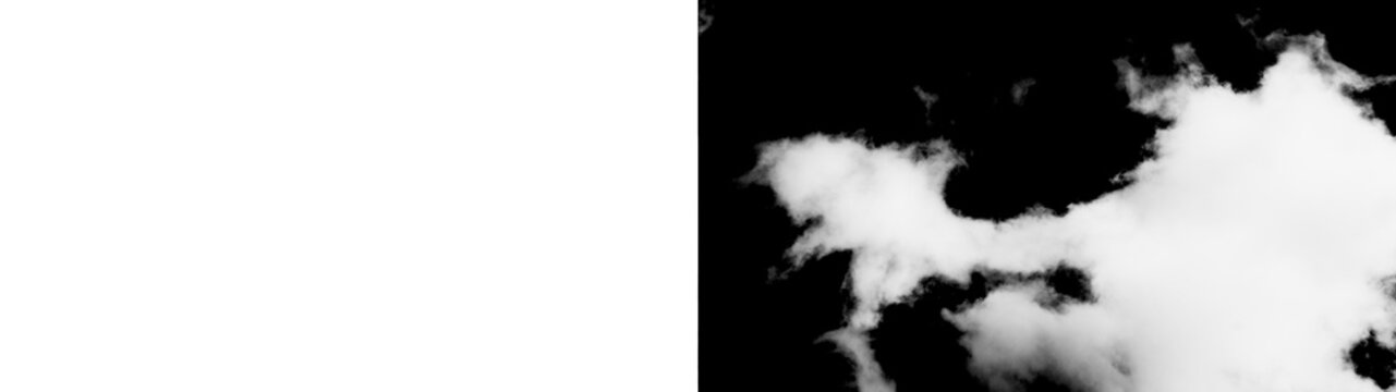 Cropped clouds framing transparent background