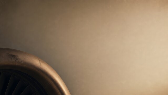 Aerospace background, jet engine corner border 4K UI header cover banner backdrop layout design with copy space