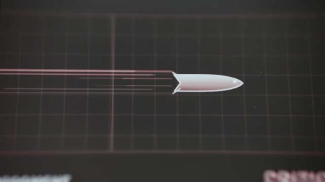 digital torpedo tracking animation on tactical grid