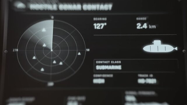 sonar classifies submarine contact at 2.4 kilometers