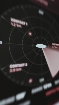tactical sonar sweep highlights nearby contact targets