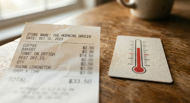 Receipts and thermometer: headline inflation heat vs core inflation rate; excluding food and energy.