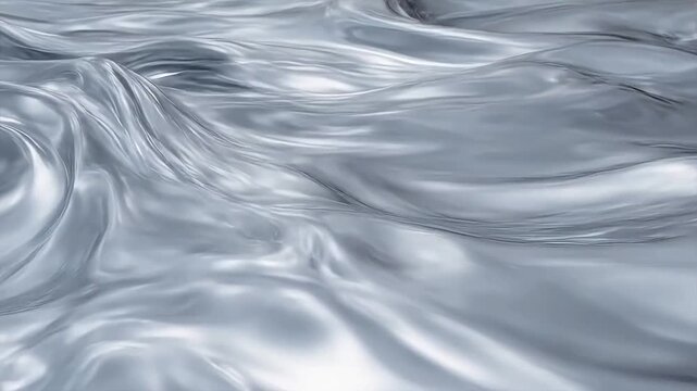 Fluid silver and gray swirls creating dynamic abstract motion pattern