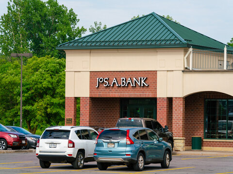 Fayetteville, NY - Aug 1, 2026: Exterior view of JoS. A. Bank located at Towne Center Plaza, an American men&rsquo;s apparel & formalwear retail brand with over 500 locations across the United States