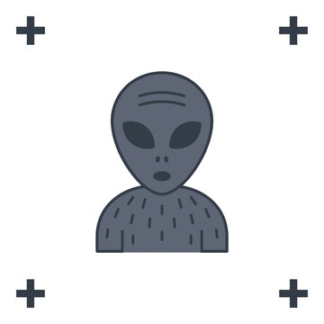 Grey alien creature illustration
