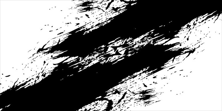 creative grunge brush strokes texture rough black scratches for wallpaper, paint splatter template, dirt banner, watercolor design. vector