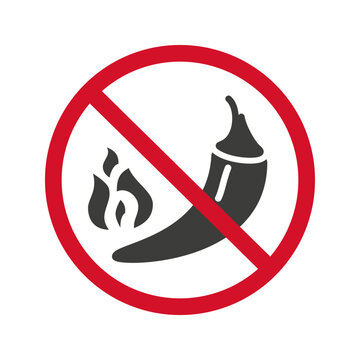 flat icon no pepper, non spicy food