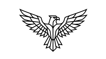 Fototapeta premium Minimalist Geometric Eagle Line Art Icon
