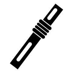 Naklejka premium Black pocket knife icon isolated on white background simple design