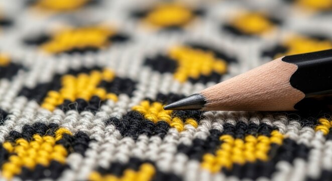 Black pencil on animal pattern texture with stationery creative artistic