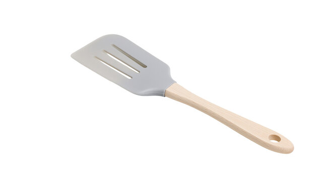 Slotted Silicone Spatula with Wooden Handle