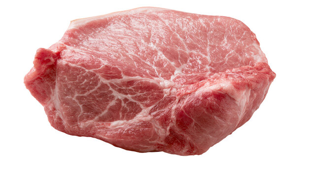 Raw pork loin steak with marbling fat