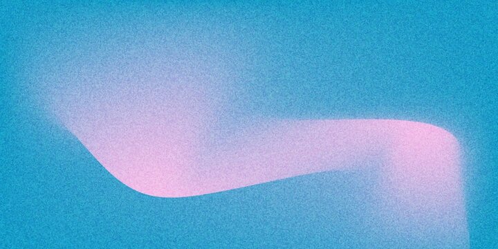 Abstract soft cyan blue background with flowing pink and lavender glowing wave, dreamy blurred gradient, subtle grain texture, modern minimalist design