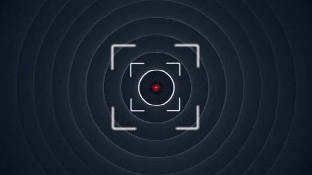 Abstract futuristic radar screen with digital data and glowing elements