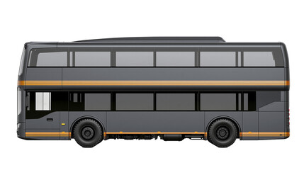 Modern double decker bus with orange stripes © Veikko